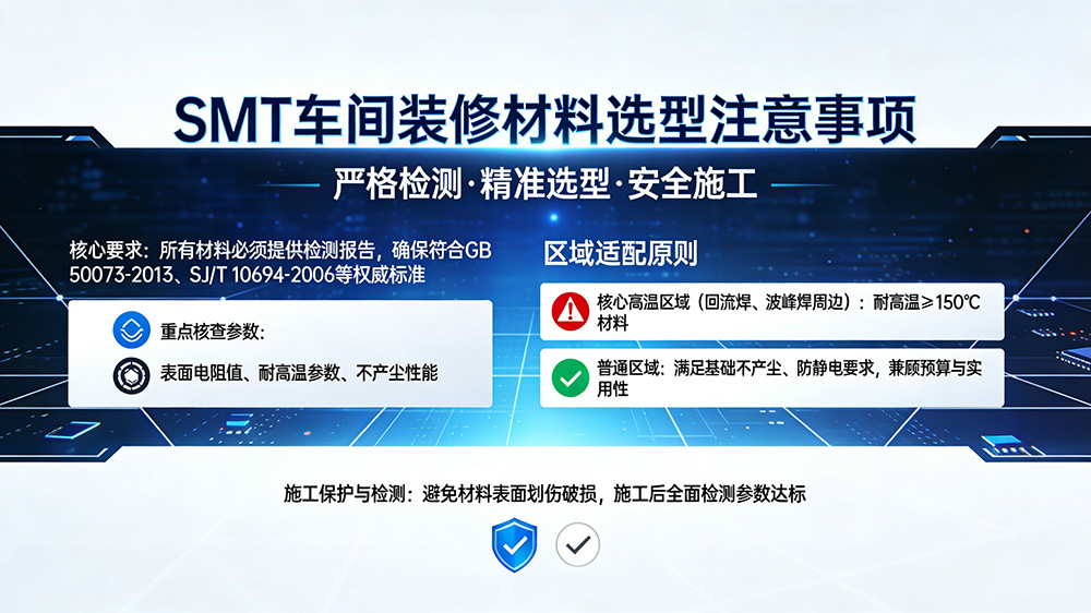 SMT車間裝修材料選型注意事項(xiàng)