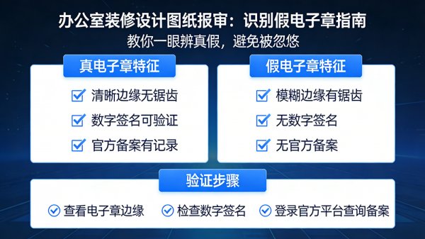辦公室裝修設計圖紙報審注意了：教你一眼識別假電子章，避免被忽悠
